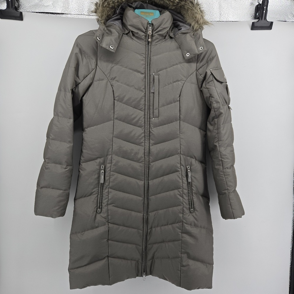 Eddie Bauer Down Parka Jacket‎ Womens TM Sun Valley Faux Fur Fleece Winter Coat